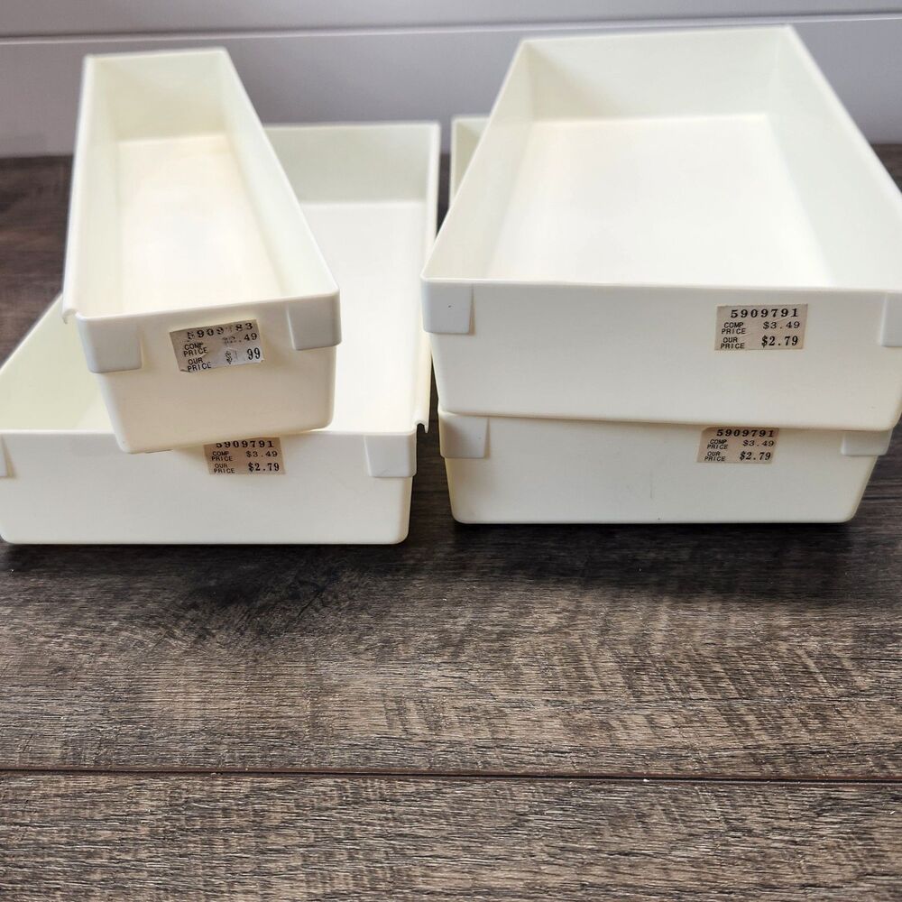 Vintage Rubbermaid 2918 & 2917 Instant Drawer Organizer USA Set Of 4